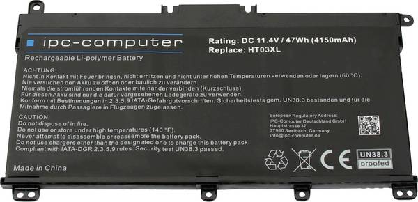 ipc-computer akumulátor do notebooku HT03-H REPLACE 11.4 V 4150 mAh HP