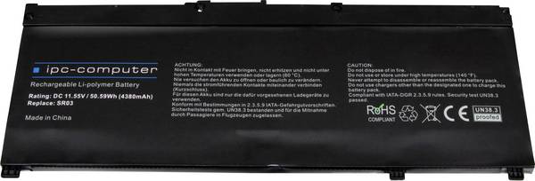 ipc-computer akumulátor do notebooku SR03-H REPLACE 11.55 V 4380 mAh HP