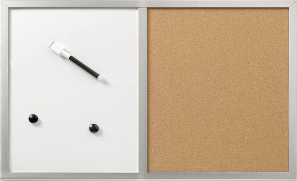 Herlitz magnetická tabule, bílá popisovací tabule 10685394 (š x v) 600 mm x 400 mm stříbrná, korková 10685394