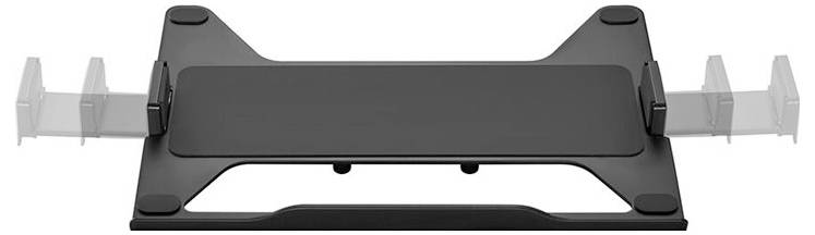 Stojan na monitor s nastavitelnými rameny pro úpravu polohy displeje.