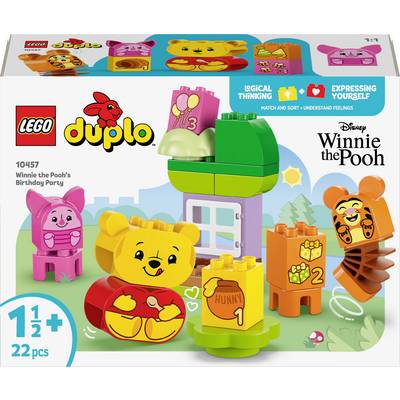 Lego Duplo sada 'Medvídkova narozeninová oslava', zobrazuje stavebnice s Medvídkem Pú, Prasátkem a Tygrem. Podporuje logické myšlení a sebevyjádření. Vhodné od 1,5 let, obsahuje 22 dílků.