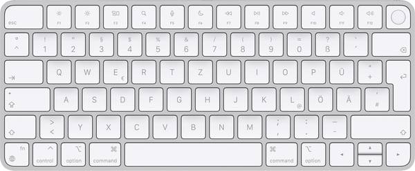 Apple Magic Keyboard Touch ID Bluetooth® klávesnice německá, QWERTZ, Macintosh bílá nabíjecí, čtečka otisků prstů
