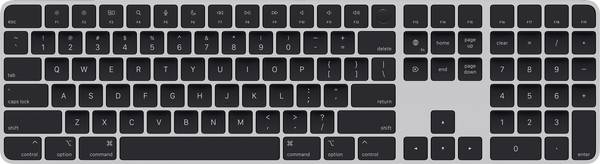 Apple Magic Keyboard Touch ID NumKey Bluetooth® klávesnice německá, QWERTZ, Macintosh černá nabíjecí, čtečka otisků prstů, s číselnou klávesnicí