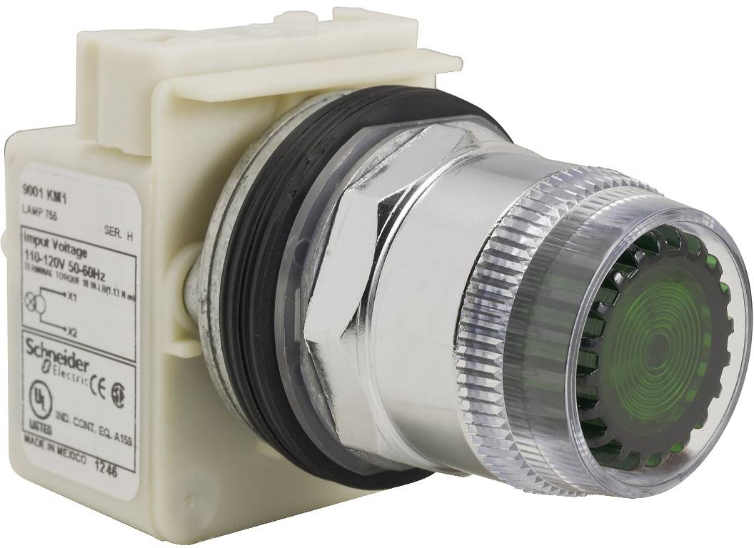Schneider Electric 9001K1L1GH13 TLAČÍTKO 600 V AC, 10 A, 30 MM, T-K Tlačítko 1 ks