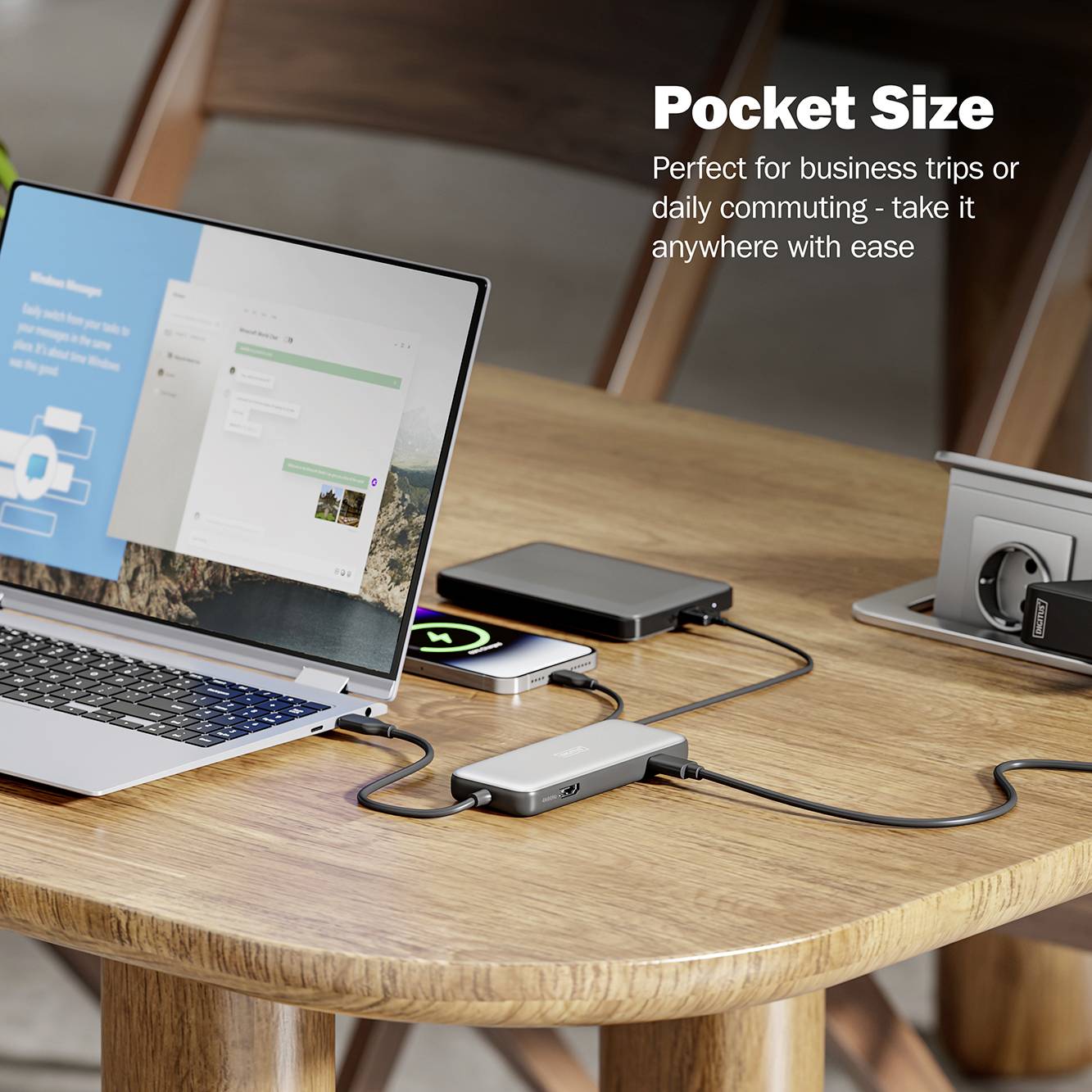 Digitus USB-C® dokovací stanice DA-70914 vč. funkce nabíjení, integrovaná čtečka karet, napájení USB-C®-9
