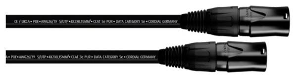 Cordial 15561 RJ45 síťové kabely, propojovací kabely CAT 5e S/UTP 10.00 m černá krytí PUR 1 ks