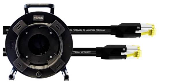 Cordial 15585 RJ45 síťové kabely, propojovací kabely CAT 7a S/FTP 50.00 m černá krytí PUR 1 ks
