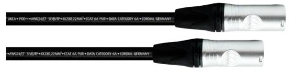 Cordial 15622 RJ45 síťové kabely, propojovací kabely CAT 6A SF/UTP 5.00 m černá krytí PUR 1 ks