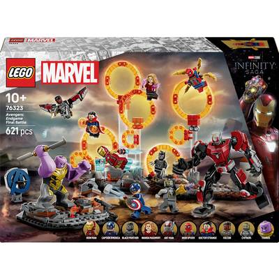 LEGO sada 'Avengers: Endgame'. Obsahuje figurky Thanose, Iron Mana a Hulkbusterovy brnění. Vhodné pro děti od 10 let. 621 dílků.