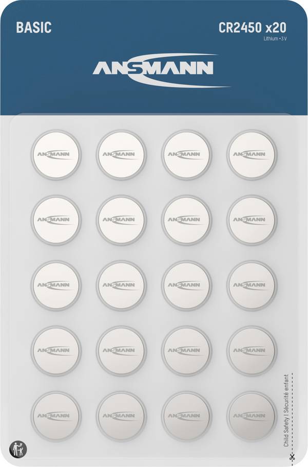 Ansmann knoflíkový článek CR 2450 3 V 20 ks 600 mAh lithiová