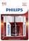 Balení se dvěma alkalickými bateriemi Philips D, 1,5V. Dlouhotrvající výkon, s výdrží až 10 let.