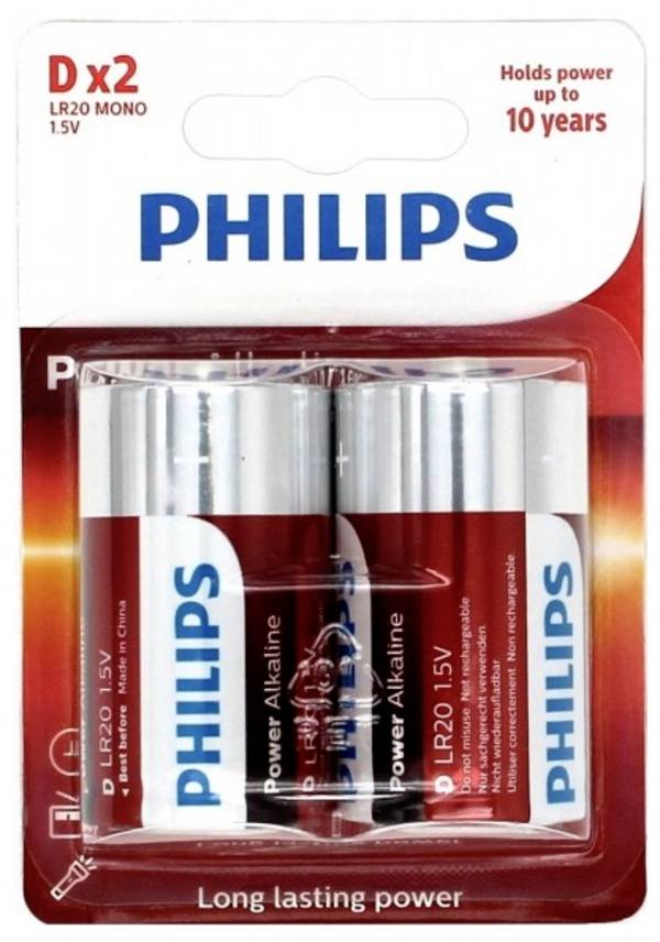 Philips Power LR20 baterie velké mono D alkalicko-manganová  1.5 V 2 ks