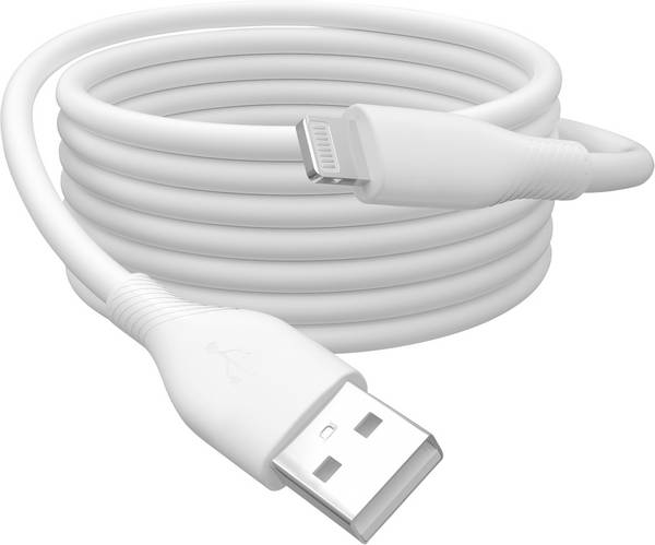 Digitus Nabíjecí kabel USB USB 2.0 USB-A zástrčka, Apple Lightning konektor 2.00 m bílá flexibilní provedení, flexibilní provedení, s USB, silikonový, Vynikající odolnost proti stárnutí, flexibilní vnitřní vodič, Dobrá odolnost při střídavém ohýbání, S průchodkou chránící proti zlomení, S pryžovou průchodkou, stíněný, kompletní stínění, kulatý AK-600108-020-W