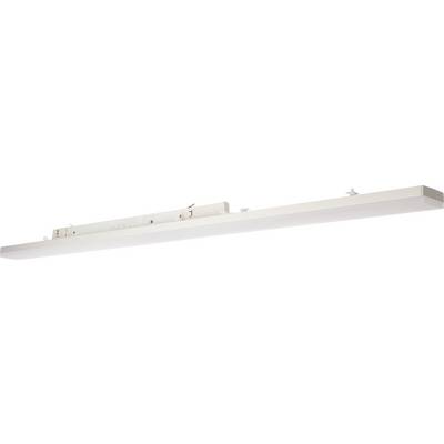 Bílá LED světelná lišta s minimalistickým designem, vhodná do moderních interiérů, poskytuje osvětlení bez oslňování.