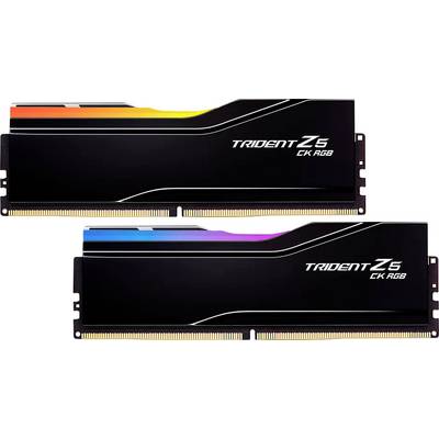 Dva moduly RAM s RGB podsvícením, označené jako 'Trident Z5 CK RGB'. Oba moduly mají černý design s barevnými světelnými efekty.