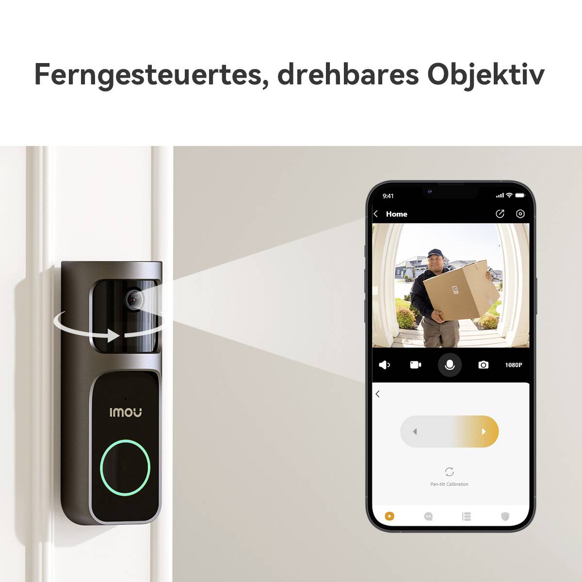 Videotelefon s kamerou a ovládáním přes aplikaci: Zobrazuje kamerový obraz dodávky na smartphonu. Funkce naklápění kamery.
