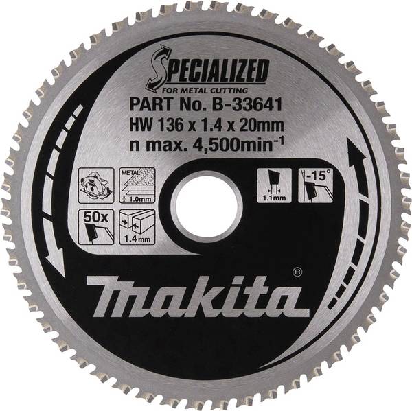 Makita B-33641 B-33641 pilový kotouč   136 x 20 x 1.1 mm Počet zubů (na palec): 50 1 ks