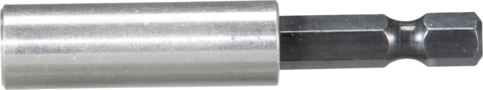 Stříbrný magnetický držák bitů s šestihrannou stopkou, který se používá k upevnění bitů v sklíčidle nebo šroubováku.