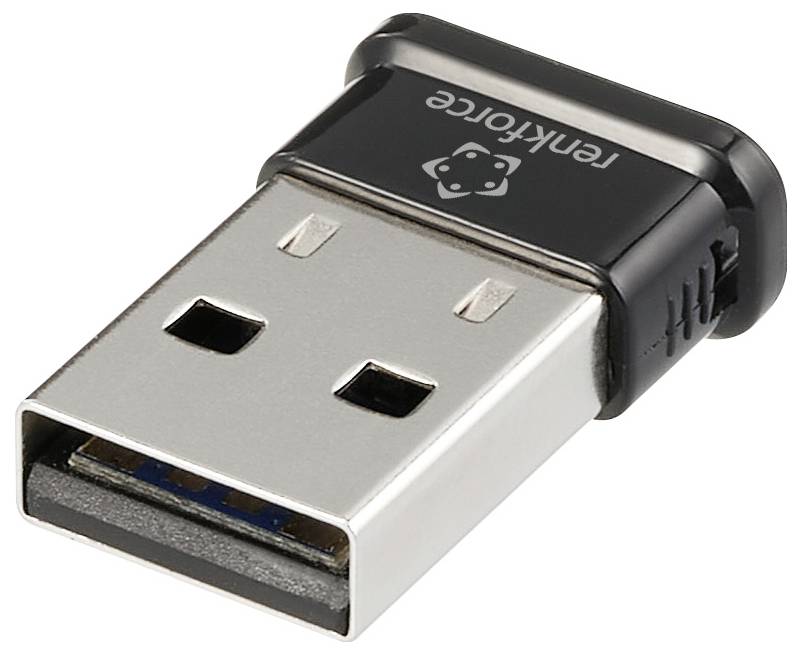 USB adaptér v černé barvě s kovovým kontaktem, kompaktní a přenosný.