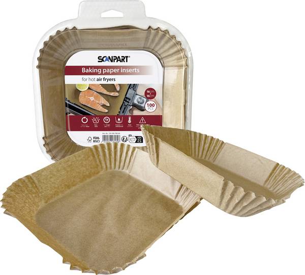 ScanPart 2910070004  Horkovzdušná fritovací papír 16 x 16 cm hranatý, 100 ks