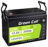 Green Cell CUBE LiFePO4 speciální akumulátor Li-Fe-Pol blok šroubovací kontakt Li-Ion 12.8 V 200 Ah 1 ks