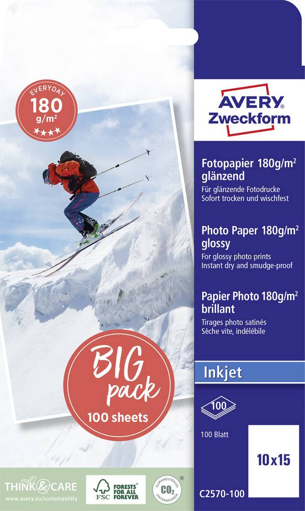 Avery-Zweckform Everyday C2570-100 fotografický papír 10 x 15 cm 180 g/m² 100 listů lesklý