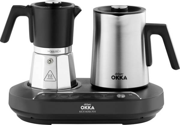 arzum OK0027-0500 mokka automat černá, chrom  připraví šálků najednou=5 s automatickým pěnovačem mléka