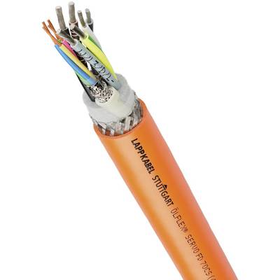 Oranžový kabel od společnosti 'Lappkabel Stuttgart' s několika barevnými, odizolovanými vodiči na jednom konci, vhodný pro průmyslové aplikace.