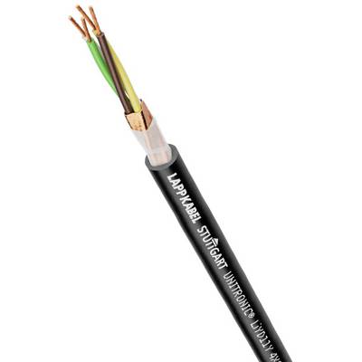 Černý kabel se čtyřmi vodiči v odlišných barvách. Na izolaci nápis 'LAPPKABEL STUTTGART UNITRONIC LIYY 4 x'.