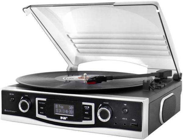 soundmaster PL590SW stereo systém gramofón, DAB+, FM, AUX, USB, funkce nahrávání  černá