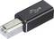 Černý USB adaptér se stříbrným konektorem, vhodný pro propojení zařízení s různými typy USB portů.