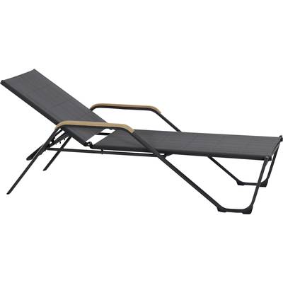 Siena Garden Tesoro N40083 Opalovací lehátko hliník, teakové dřevo antracit (matný), šedá, přírodní