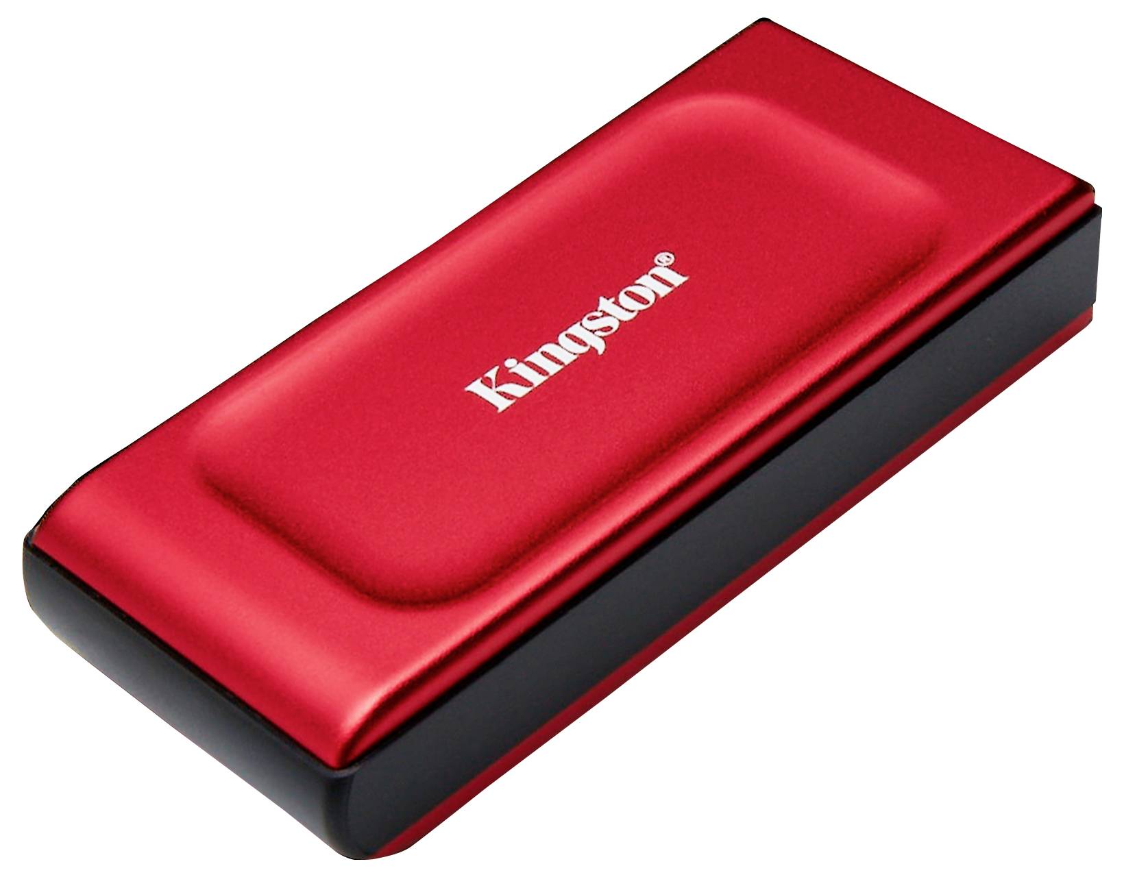 Bílé externí pouzdro na pevný disk s logem 'Kingston'. Ideální pro mobilní ukládání a přenos dat.