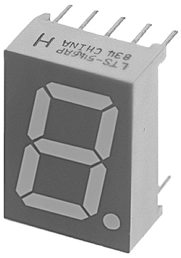 Lite-On 7segmentový displej červená 13.2 mm 2.1 V Počet číslic: 1