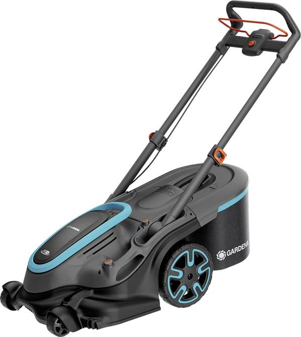 GARDENA PowerMax Duo 46/36V P4A Ready-To-Use-Set akumulátor Akumulátorová sekačka   + 2. akumulátor, vč. nabíječky, s hřebenem na trávu, s nastavením výšky sečení  18 V šířka sekání 46 cm