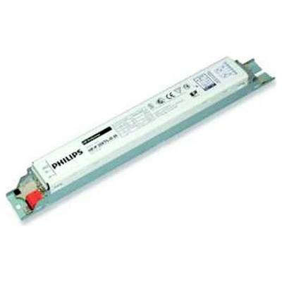 Obdélníkový elektronický předřadník značky Philips, používaný pro zářivkové nebo LED lampy.