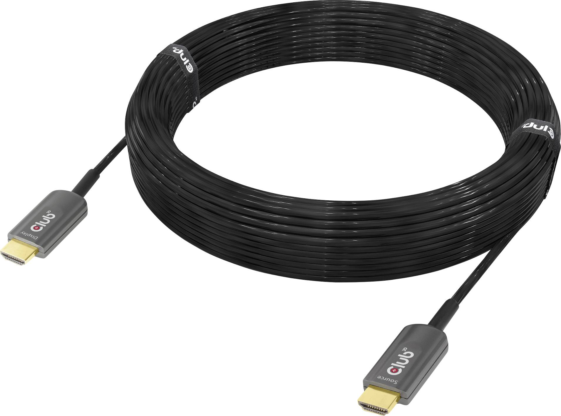 HDMI kabel a obal od Club 3D, ukazující Ultra High Speed, certifikováno pro 8K/60Hz, 4K/120Hz. Délka 10 metrů.