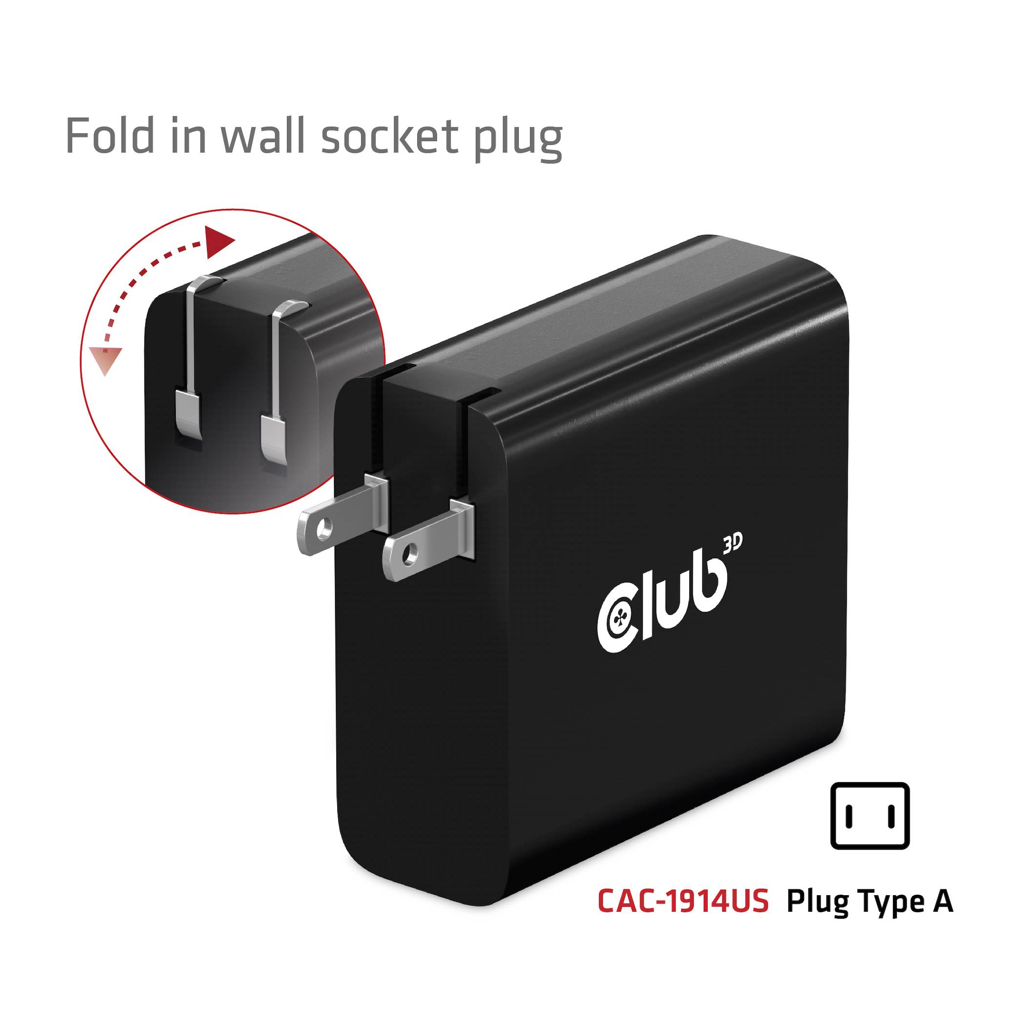 club3D CAC-1914EU USB nabíječka, GaN, 1x USB-C®, 140 W, USB PD 3.1, Dodávka energie, černá-6