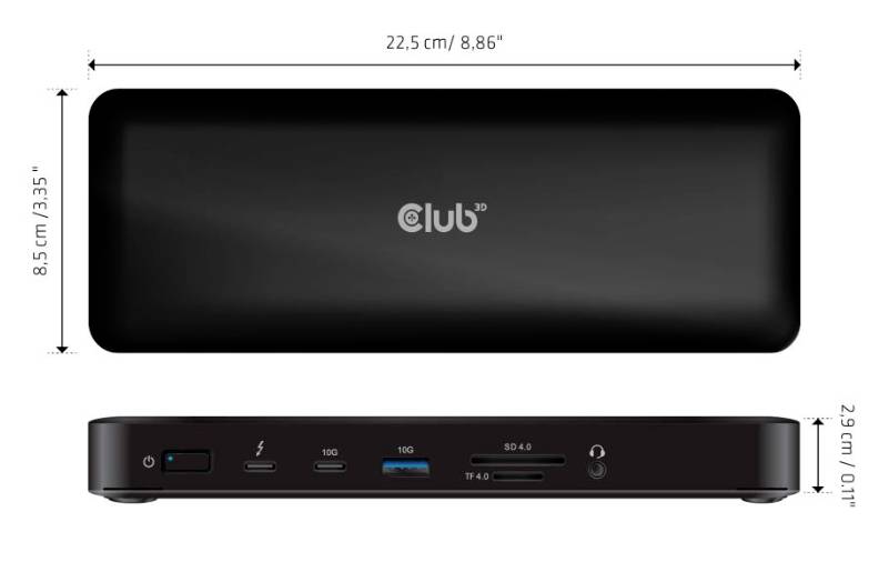 club3D Dokovací stanice pro notebook Thunderbolt™ 4 CSV-1583-2