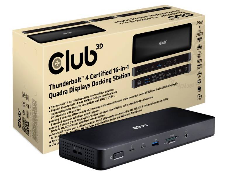 club3D Dokovací stanice pro notebook Thunderbolt™ 4 CSV-1583-3
