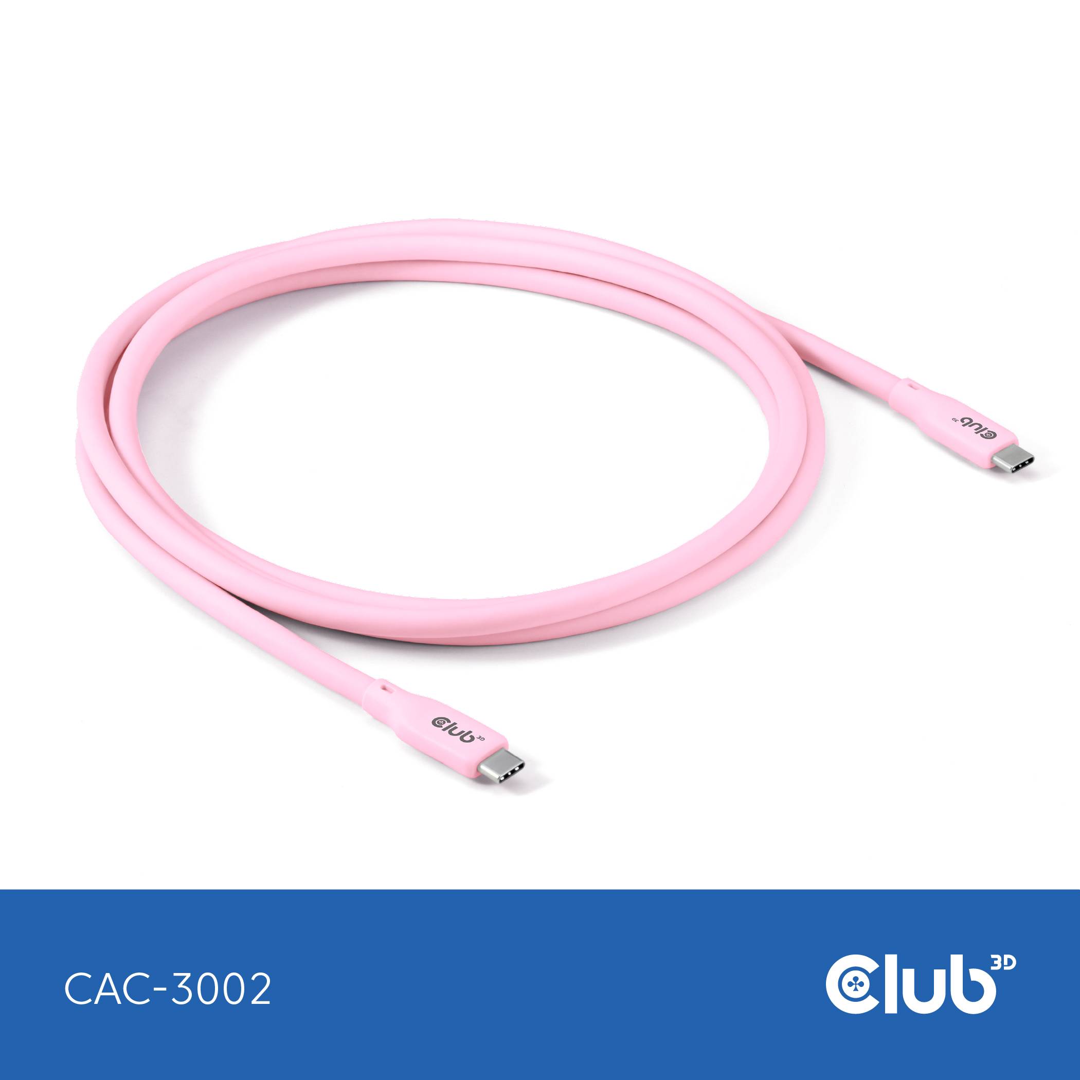 club3D Kabel USB-C USB 4.0 USB-C ® zástrčka 2.00 m růžová CAC-3002-6