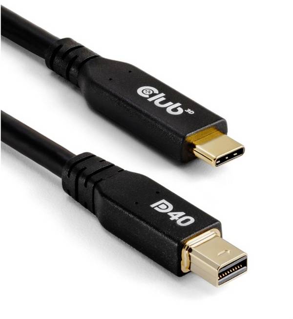 club3D Kabel pro displeje USB-C®  DisplayPort 2.1 USB-C ® zástrčka 2.00 m černá  CAC-1561