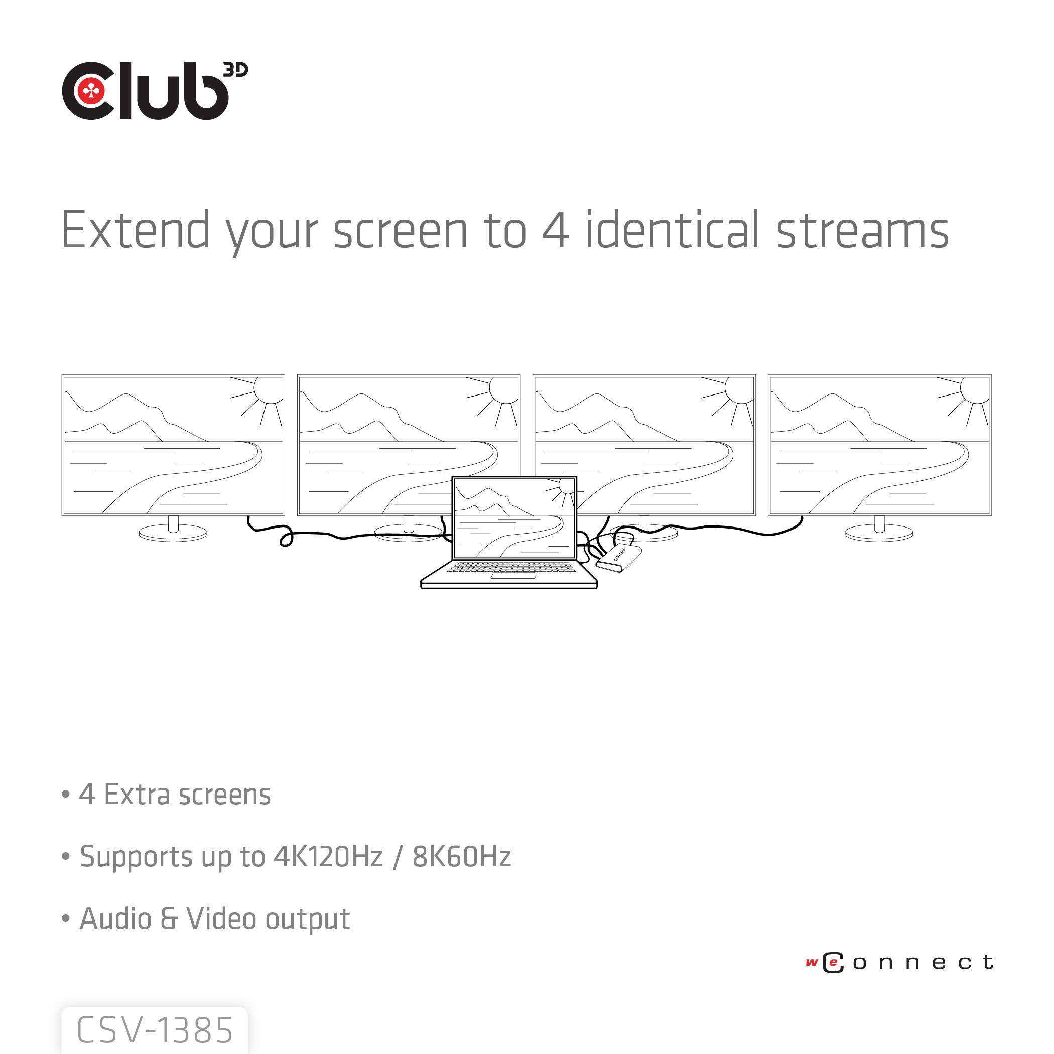 club3D CSV-1385 HDMI adaptér [1x HDMI zásuvka - 4x HDMI zásuvka] černá-4
