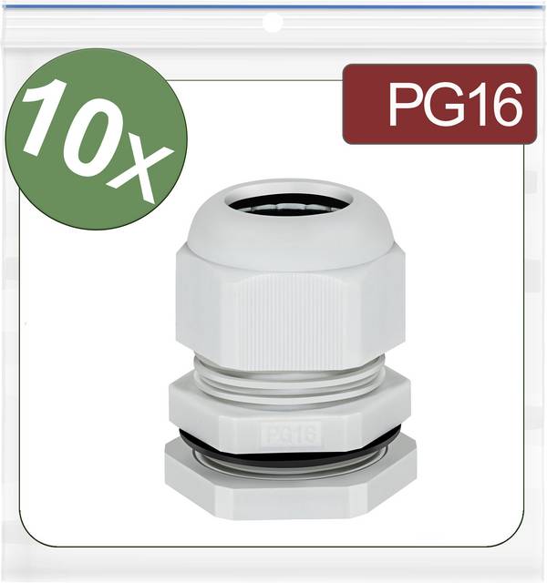 Quadrios 24CA395 kabelová průchodka  PG16  polyamid šedá 10 ks