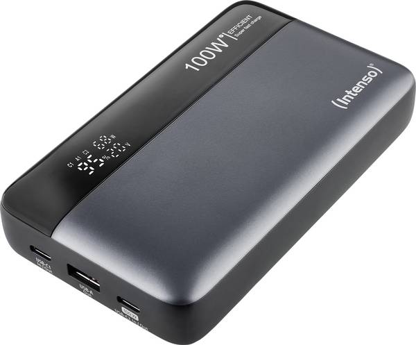 Intenso HE20000 grey powerbanka Li-Ion, 20000 mAh, Quick Charge, Dodávka energie, USB-A, USB-C®, šedočerná