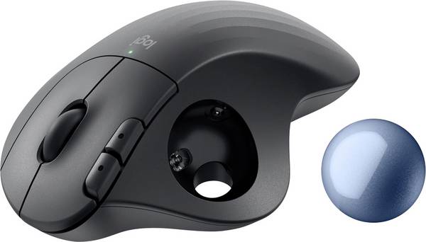 Logitech ERGO M575S  myš, přenos Bluetooth®, 5 tlačítko, 2000 dpi, grafit, modrá (metalíza)