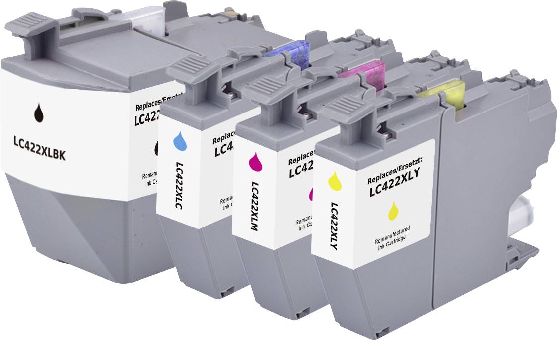 Renkforce Ink náhradní Brother LC-422XLVAL kompatibilní kombinované balení černá, azurová, purppurová, žlutá RF-BLC422XL-0