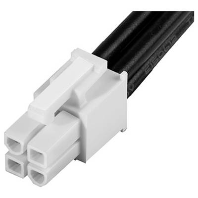 Kabel s bílou 4-pólovou zástrčkou na dvou černých vodičích. Zástrčka má západku pro zacvaknutí.