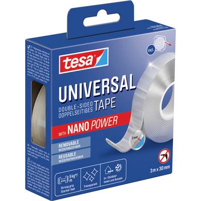 Balení pro 'Tesa Universal Tape', oboustranná, opakovaně použitelná lepicí páska s nano-technologií, udrží až 5 kg.