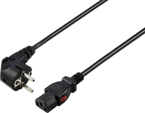 Sygonix SY-6733072 IEC kabel  černá 2 m zablokovatelný
